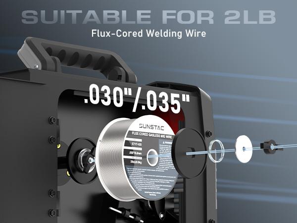 Sunstac SS-140M 110V Gasless MIG Welder 140Amp | Synergic Control & IGBT Inverter Tech | 3-in-1 Flux Core/Lift TIG/Stick Portable Welding Machine