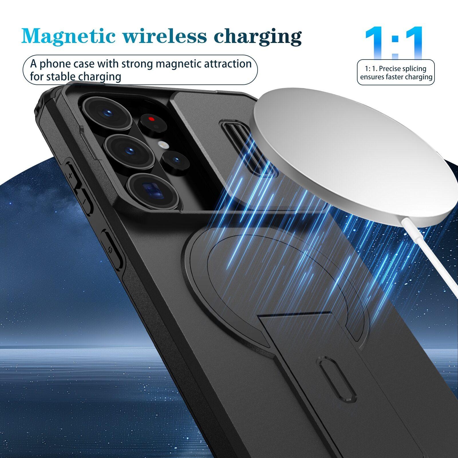 Lens Protect Camera Phone Case for Samsung S26 S25 FE S24 Ultra S23 Plus A17 A57 A56 A36 A16 A35 A55 Magnetic Kickstand Cover