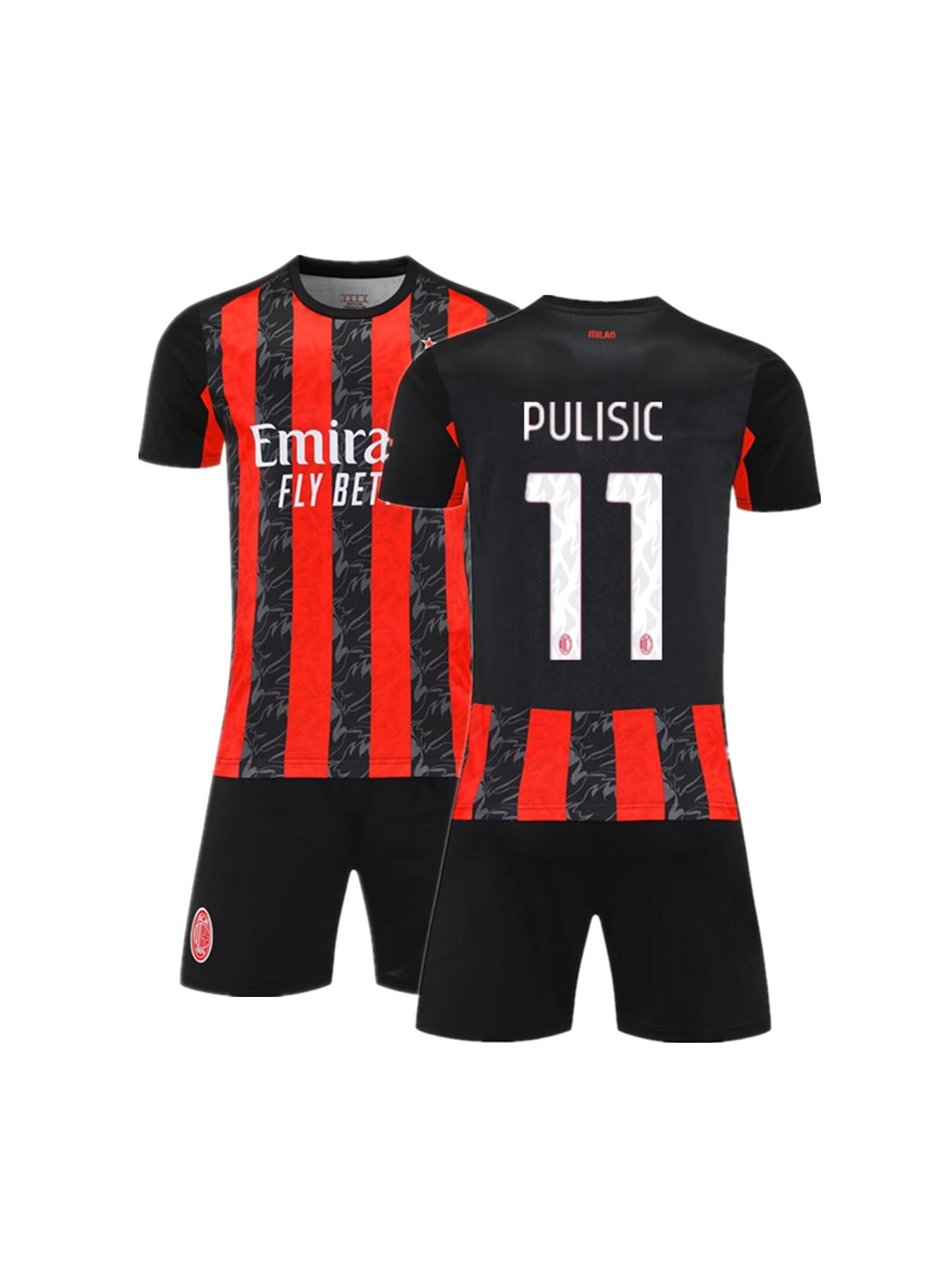 Kids Sports Set Boys Girls Ac Pulisic Fan Gift Football Jersey Training Clothes Casual Short Sleeve and Shorts All Seasons