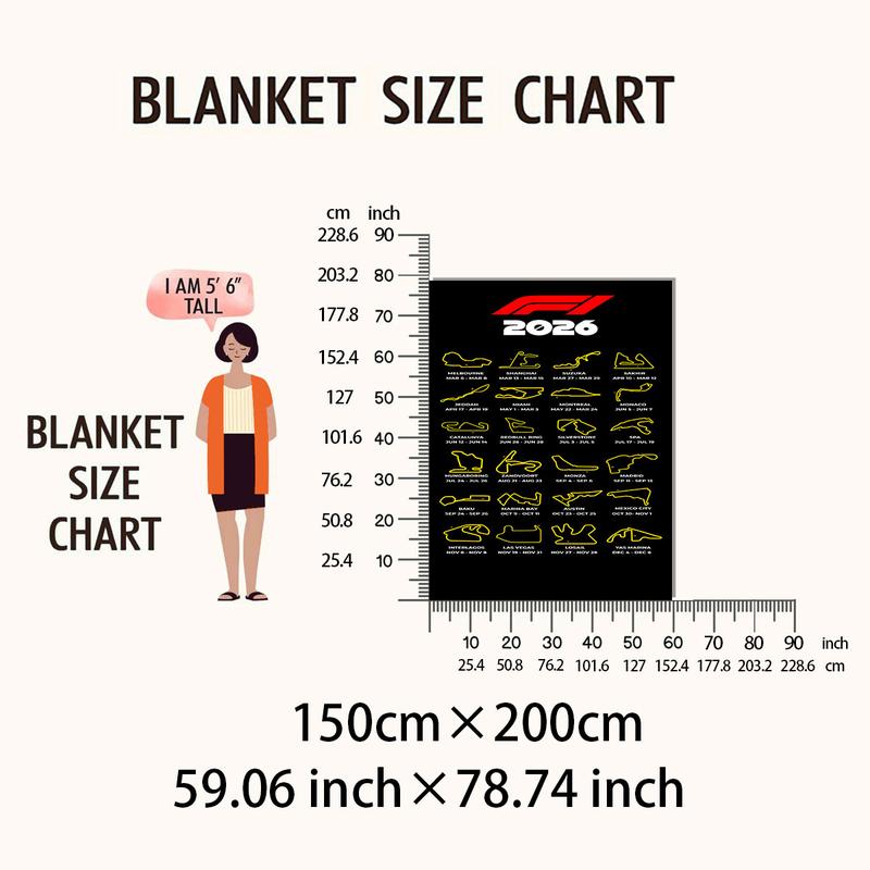 [tiktok Trend] Mark Every Lap of 2026 F1 Season, Sleek Blanket Featuring Iconic Circuits & Race Dates, Ideal for Motorsport Fans
