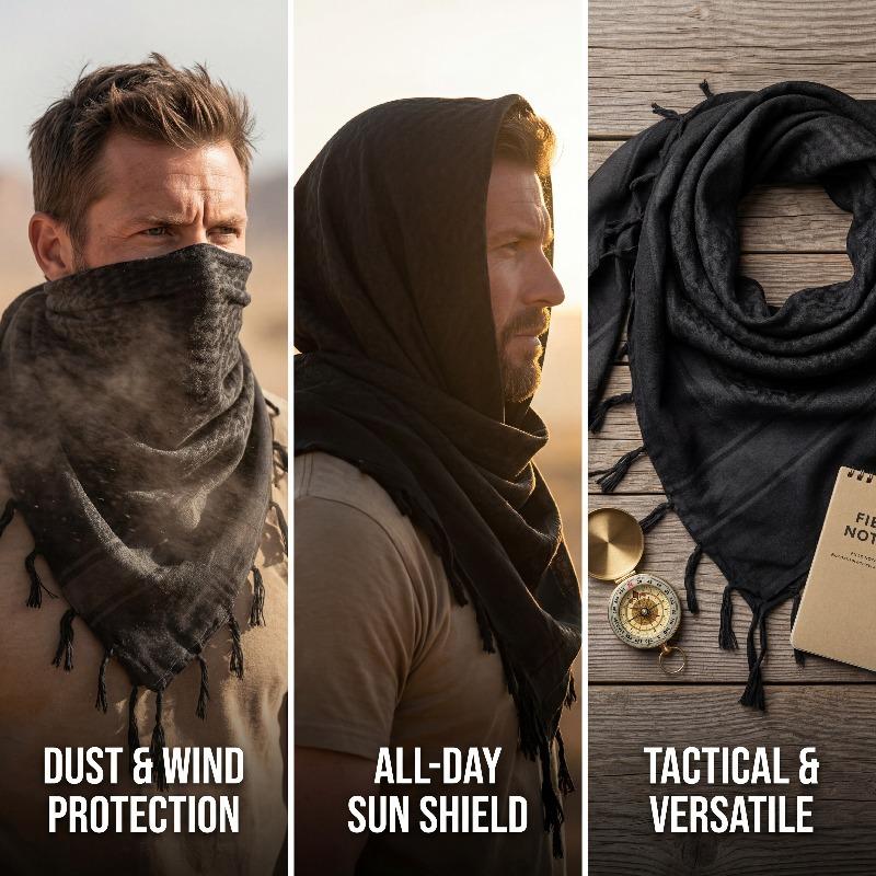Vintage Style 100% Pure Cotton Scarf - Breathable Windproof Neckerchief, Casual Soft Fashion Neck Shawl, Unisex Woven Scarf-Style Hand-Washable Desert Accessory