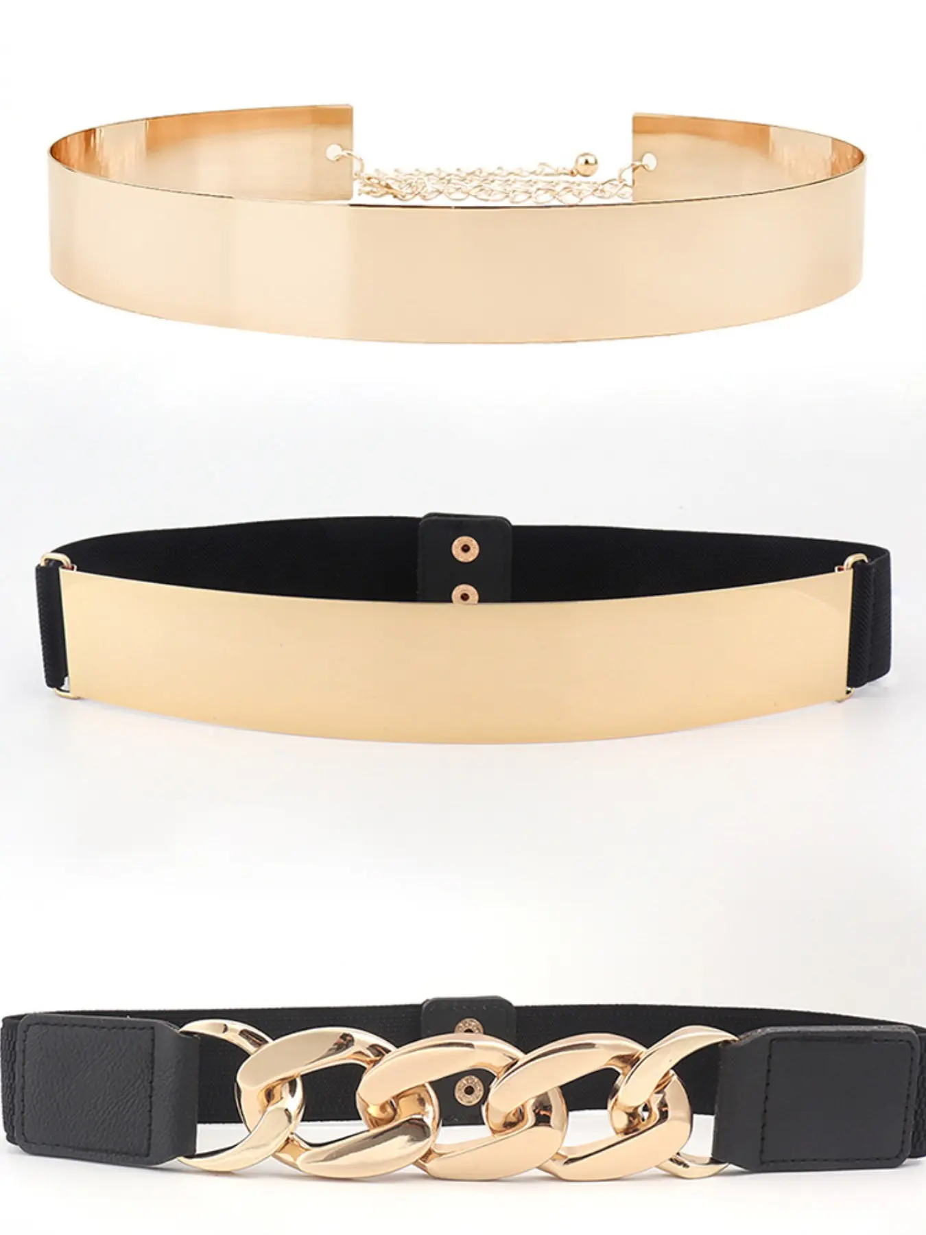 3-Piece Women's Rhinestone Metal Belt Buckle Set, Versatile Boho Style Waist Cincher, All-Season Fashion Accessory