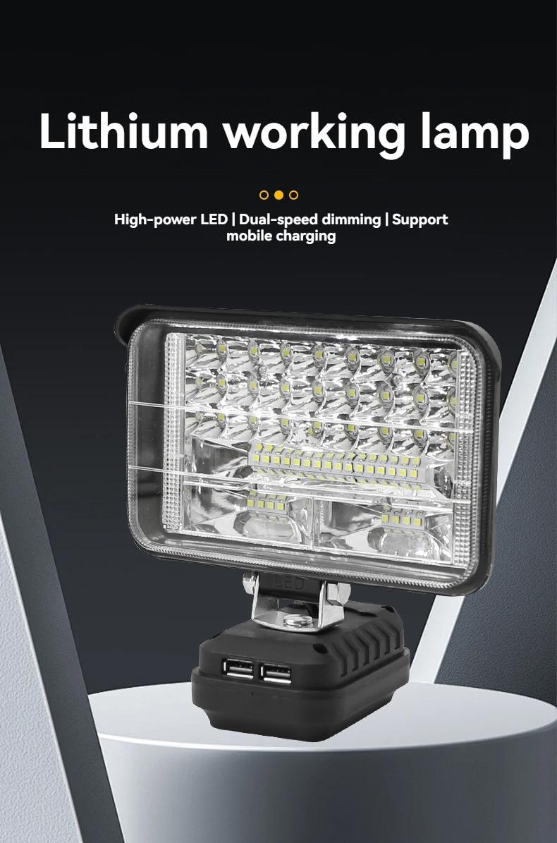High Brightness LED Work Light Compatible with Makita & Dayi Lithium Batteries, Super Bright Outdoor Floodlight, Portable Emergency Job Site Lamp for Construction Repair Camping, Waterproof Cordless LED Flashlight Tool Light