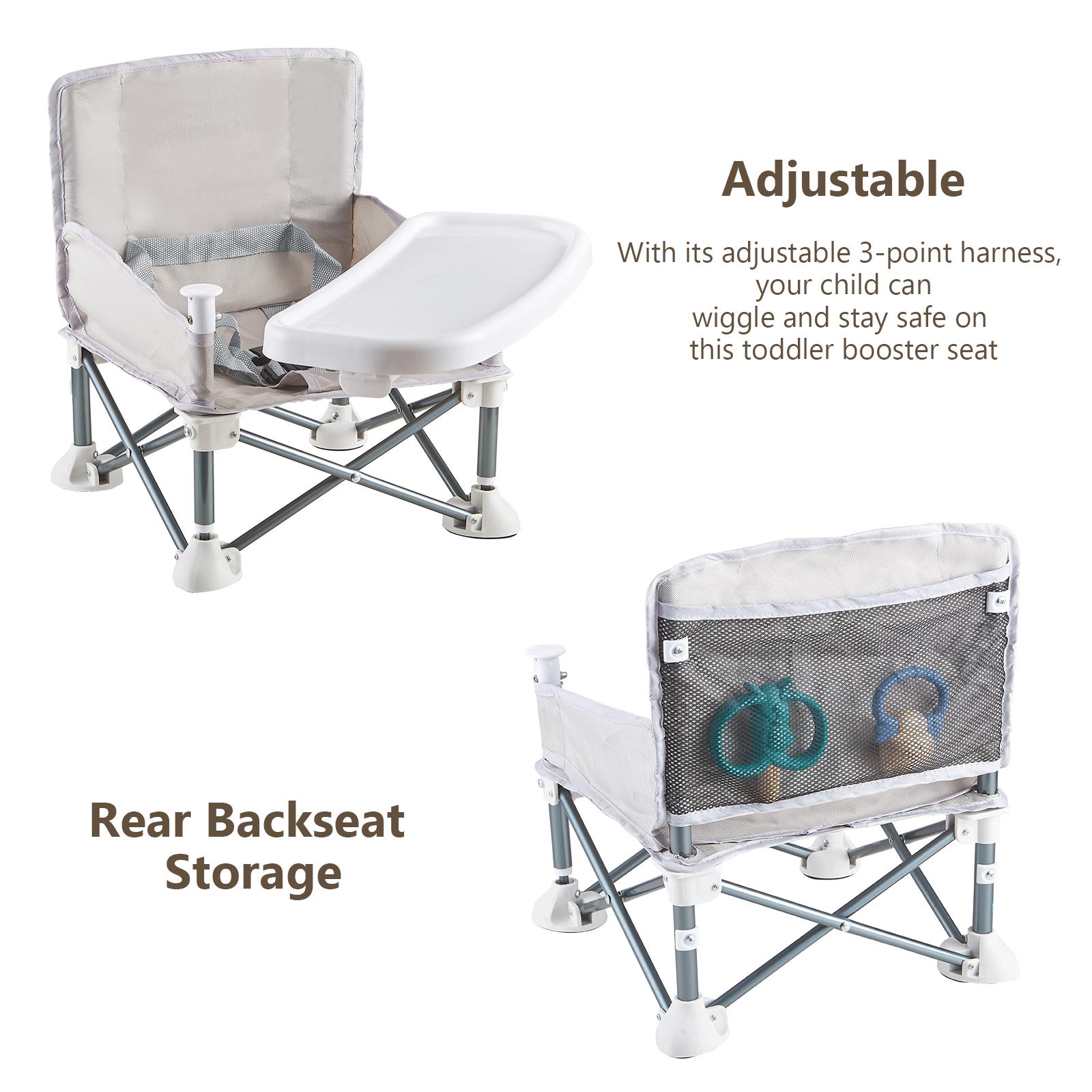 0–18 Months Portable Baby High Chair, Foldable Travel High Chair for Babies & Toddlers, Lightweight Feeding Booster Seat with Tray & Safety Harness, Compact Dining Chair for Home, Restaurant & Outdoor Use