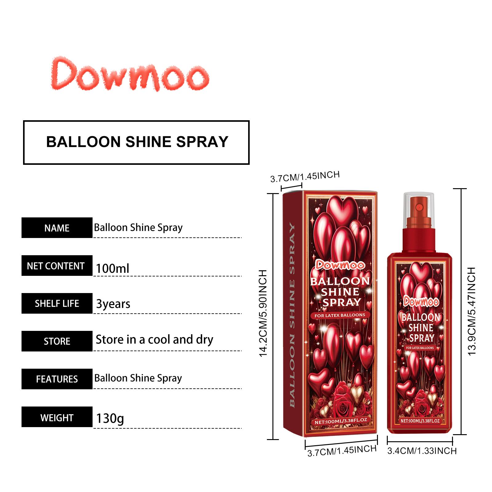 DOWMOO Balloon Shine Spray Long Lasting Gloss Enhancer for Party Decorations Highlight Finish Tinsel Effect Party Supplies Seasonal Celebration Accessories