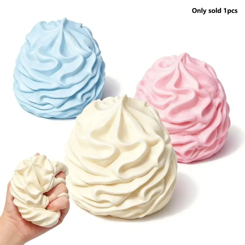 Creamy Roll Nip-n-Tuck, Coconut Oil Handmade Balls, Moldable, Ice Cream Stress Relief Toy, for Girls, Teenage Stress-Relieving Squeeze Toy, Gift, Decompression Squishy, Squishy Fidgets - Easter, Birthday, Christmas Gifts