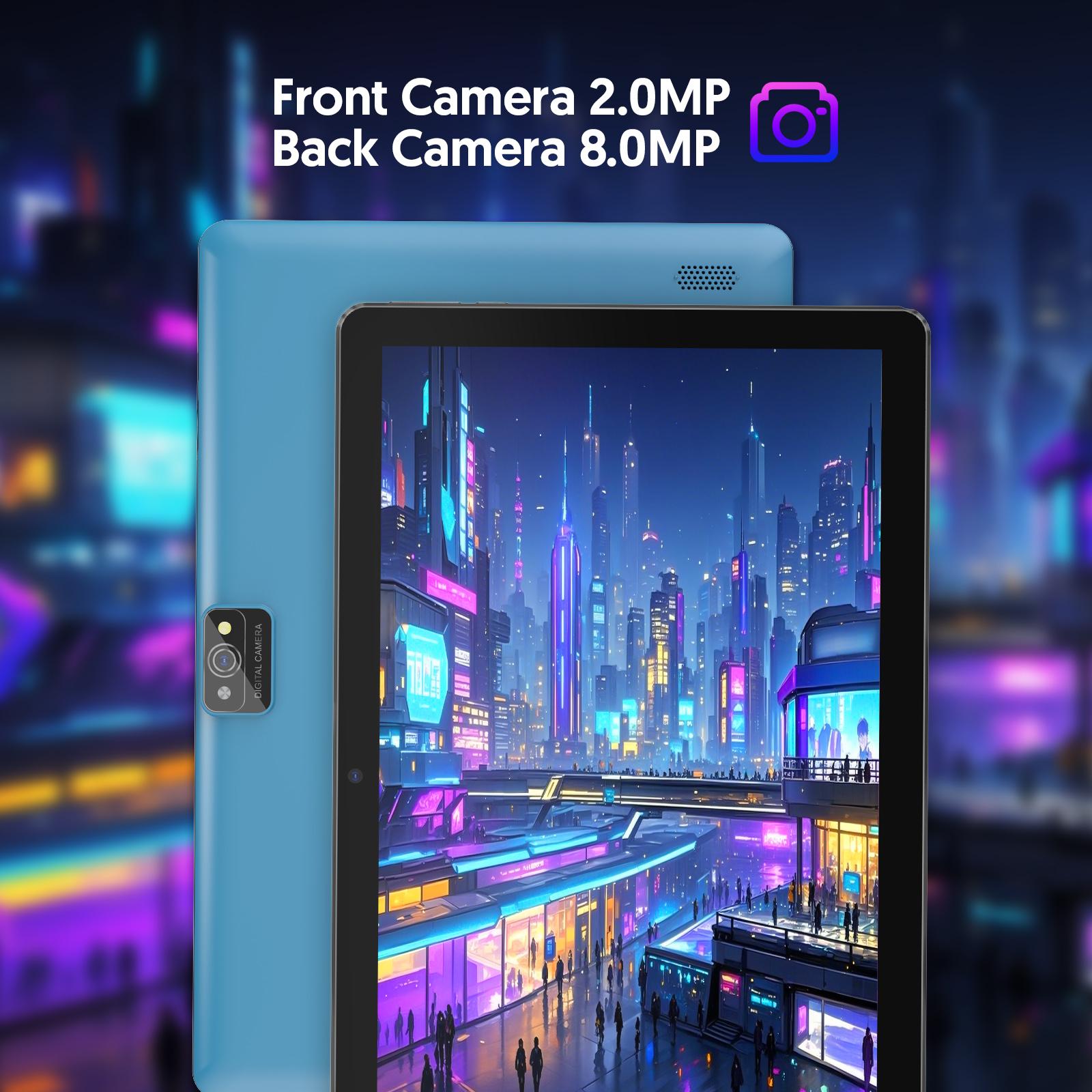 10 inch Tablet Android 13 Tablets, 7(3+4) RAM, 64GB ROM, 1TB Expand, 4-Core CPU,5G Wifi,2+8MP Camera, 2 in 1 Portable Device with Keyboard, Mouse, Case, Stylus, Perfect Gift