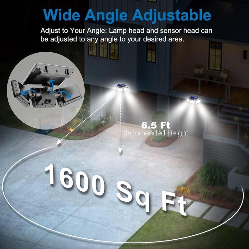 Solar Outdoor Lights Security Lights with Remote Control,3 Heads Motion Sensor Lights, IP65 Waterproof,270° Wide Angle Flood Wall Lights with 3 Modes，TikTokShopBlackFriday