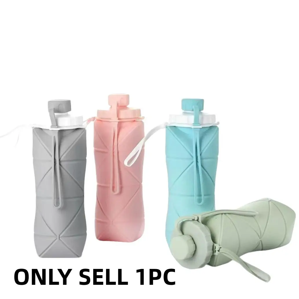 Foldable Silicone Water Bottle, Large Capacity High-temperature Resistant Travel Cup, Portable Collapsible Squeeze Water Bottle for Outdoor, Collapsible Water Bottles