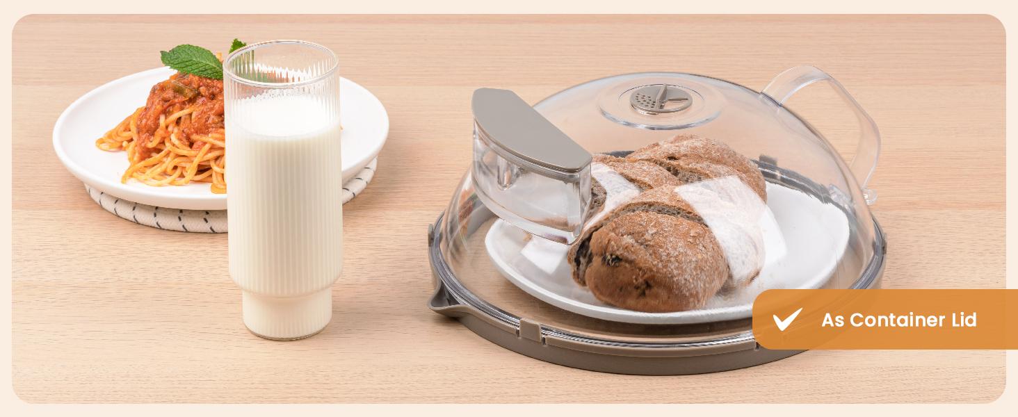 2-in-1 Microwave Steamer & Splash Protector Cover, Safe BPA-Free ，Clear Microwave Splatter Cover for Food with Handle and Water Storage Box, Microwave Plate Food Cover, Home Kitchen Gadgets and Accessories (1PC)