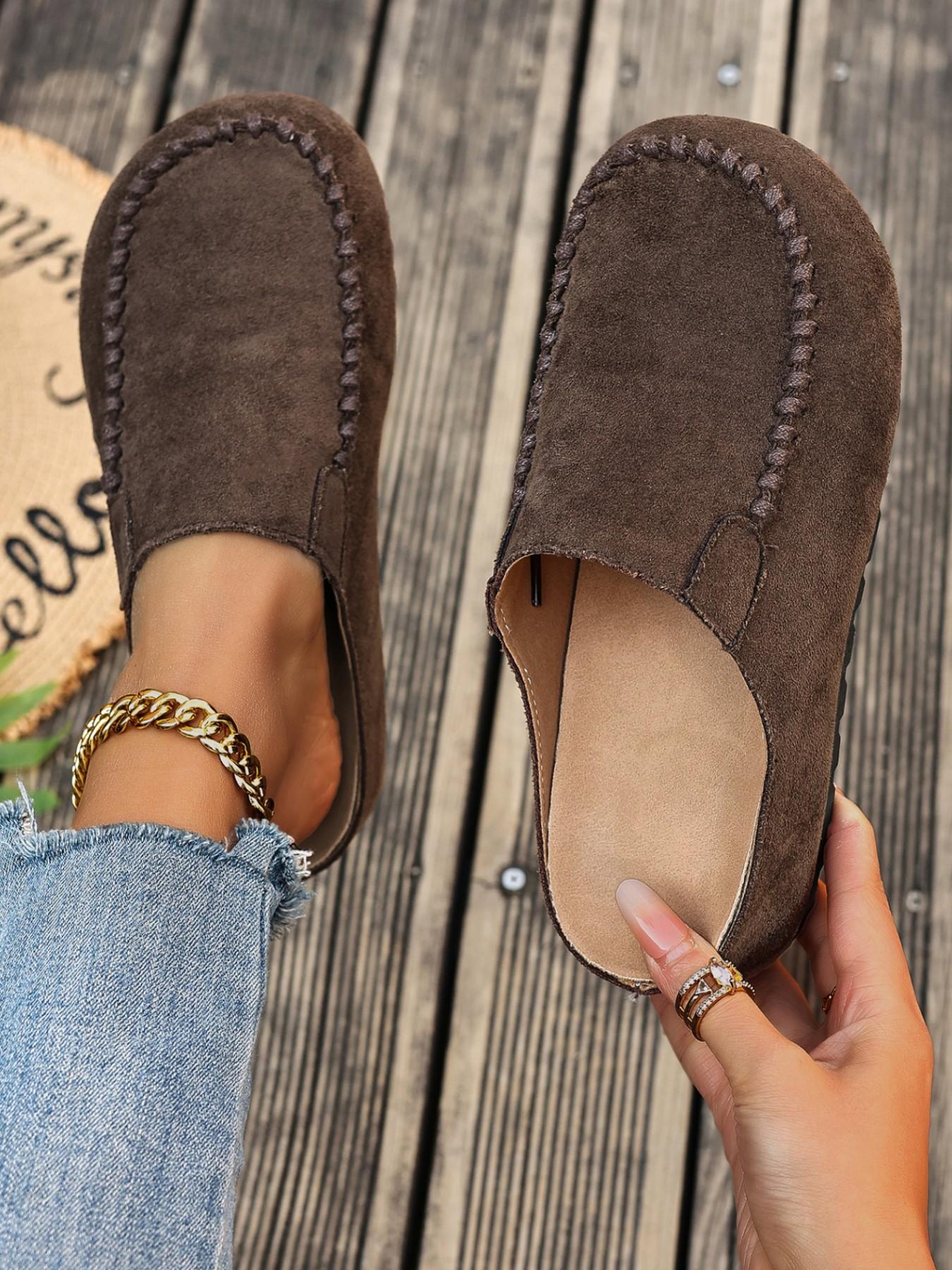 Women's Casual Suede Moccasin Slippers, Lace-Up Comfortable Lightweight Flat Shoes, Ideal for Daily Commute and Weekend Wear