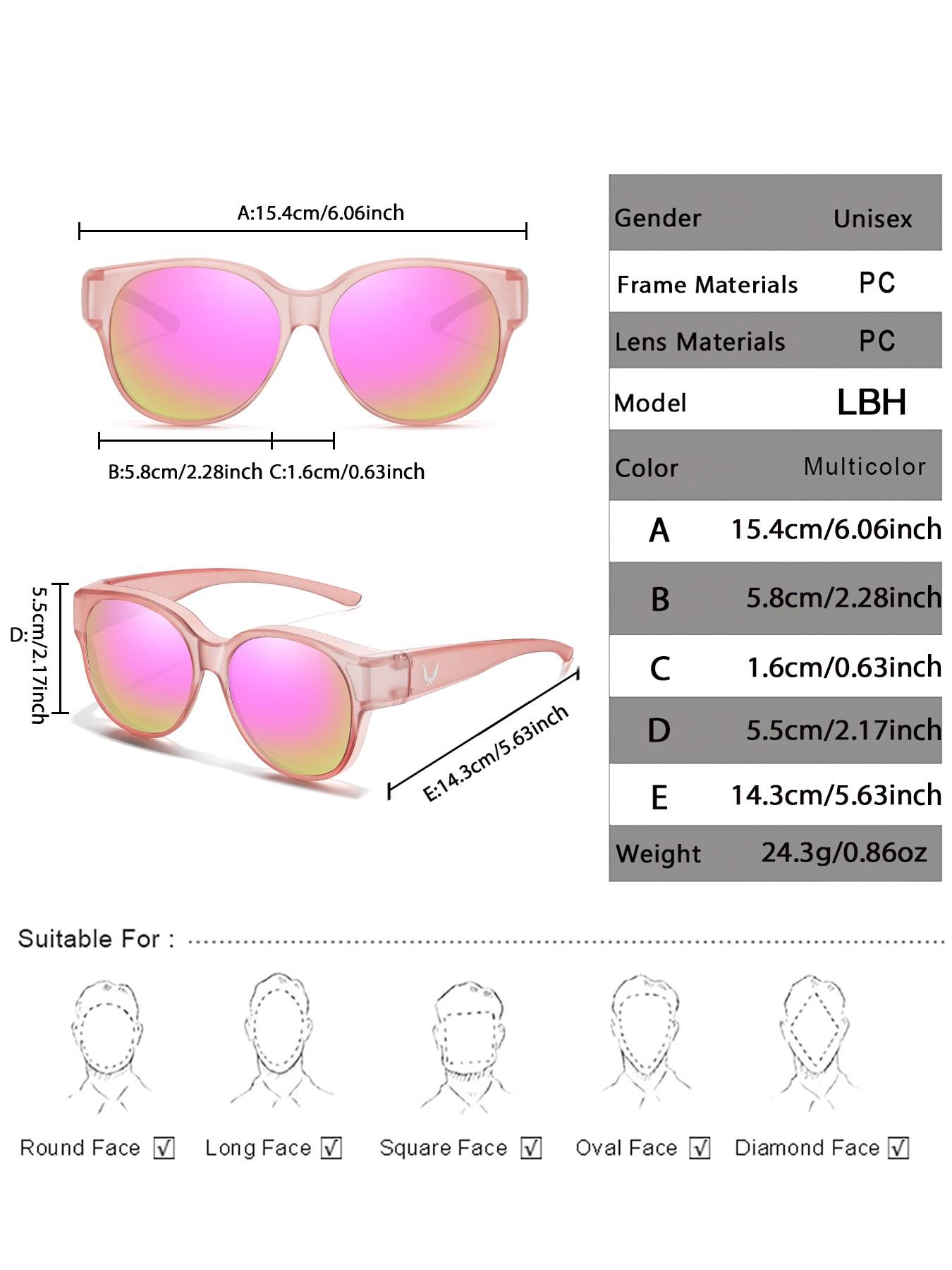 Tamwy Unisex Prescription Sunglasses, Fashion Large Square Frame, Uv400 Protection, Casual Style, Perfect for Travel and Parties