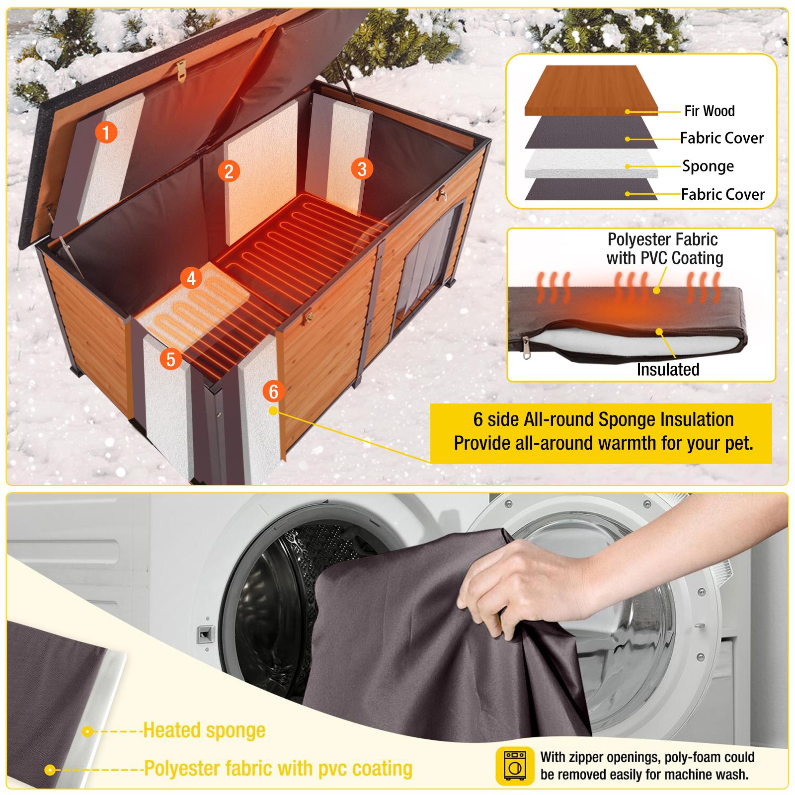 Aivituvin-AIR63/64-IN-HP Extra Large Heated Dog House with Adjustable Heating Pad Aivituvin-AIR63/64-IN-HP Extra Large Heated Dog House with Adjustable Heating Pad