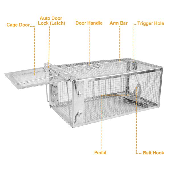 2 pcs Humane Mouse Trap, High Sensitivity Gravity Pedal Auto-Lock Rodent Trap - Sturdy Galvanized Steel, Escape-Proof Small Mesh Design,Small Rodent Animal-Mice Vole Chipmunk Hamsters Live Cage,Catch and Release