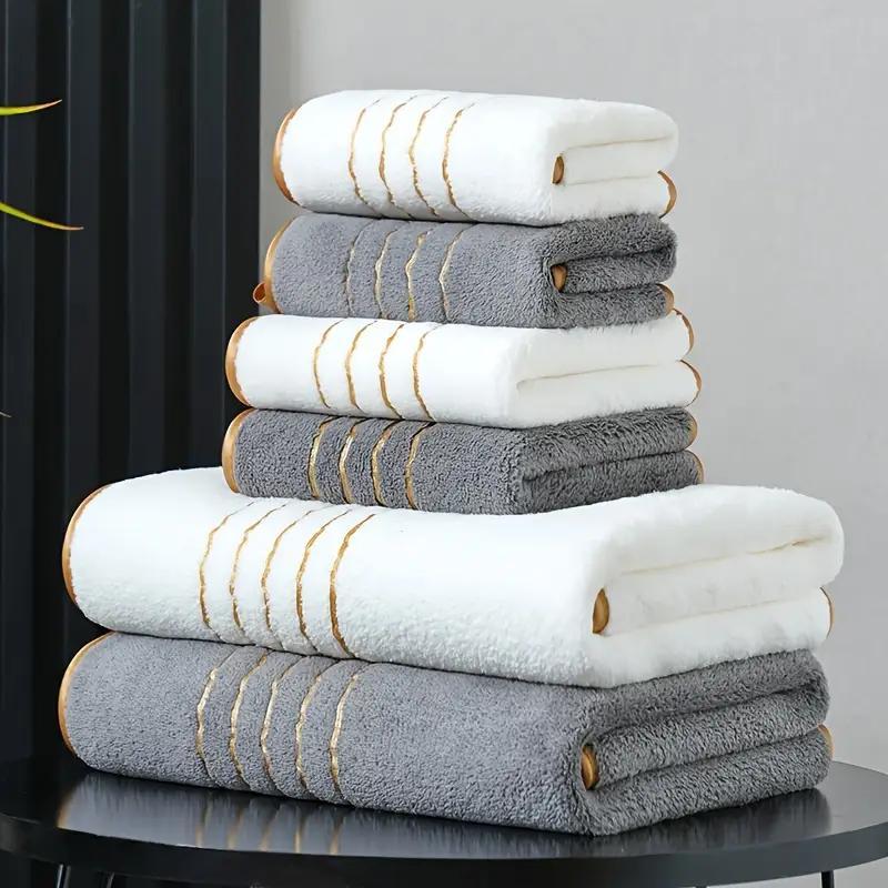 Bath Towel Set, 2 Counts/set Including 1 Count Bath Towel & 1 Count Towel, Soft Absorbent Towel for Bathroom, Gym, Party, Gift, Holiday and Hotel #TOP PICKS