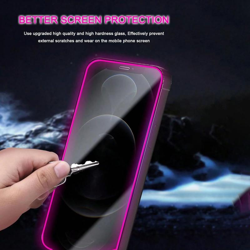 Glow in The Dark Privacy Screen Protector, 3 Counts Anti-peeping Tempered Glass Screen Protector, Phone Accessories Compatible with iPhone 11 12 13 14 15, Cover