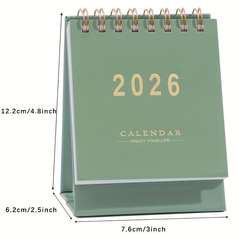 2026 Mini Desk Calendar, Monthly and Weekly Planner, Thick 250g Paper, Dual Wire Binding, Ideal for Home or Office Organization