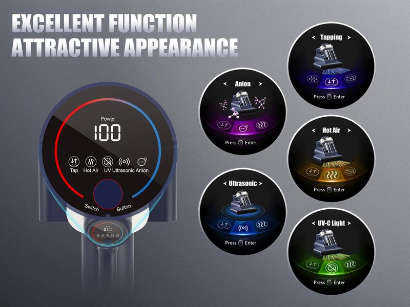 Teant Mattress Vacuum Cleaner for Dust Mites Removal, 16Kpa Powerful Suction, UV-C Light & 149°F Hot Air Sterilization, with Aroma Tablet & LED Display, Double-Cup Handheld Vacuum with HEPA Filter for Bed Couch SofaCarpet steam cleaner Lightweight