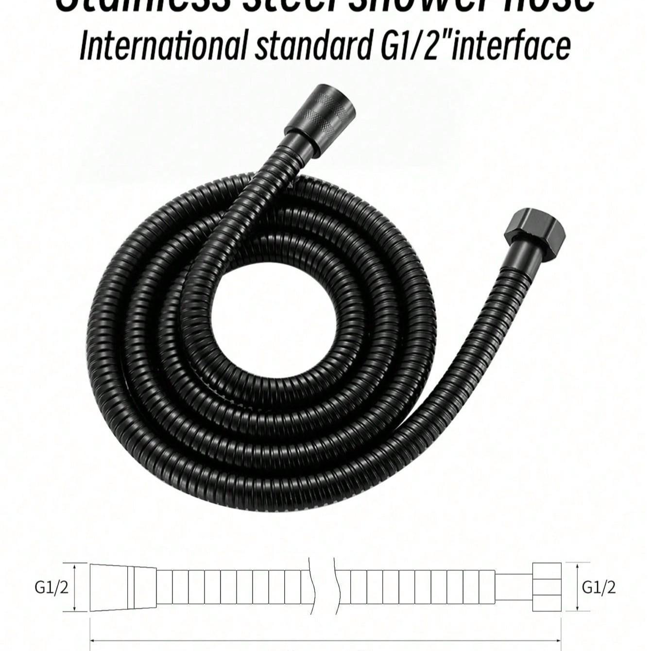 Shower Head Set with Hose and Base, No Drilling Installation, 150cm Long Shower Accessories, Easy Assembly, Bathroom Essentials