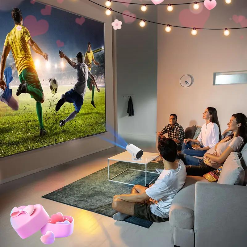 Holiday Haul Home Use Mini 4K Projector - 1080P Clear View, 5G/2.4G Dual-Band WiFi & Multi-Device Connection, Bedroom Wall Projection & Remote Screen Mirroring - Christmas Gift
