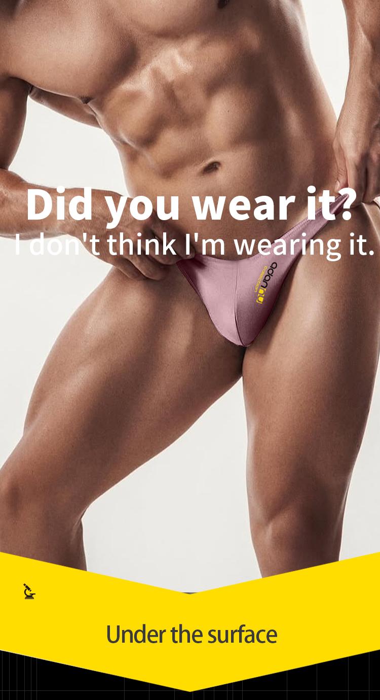 6pcs Men's Thong Panties Ultra-Sexy Seamless Non-Shift Modal Lightweight Bikini Erotic Trousers, 6 Pairs Set, All Seasons