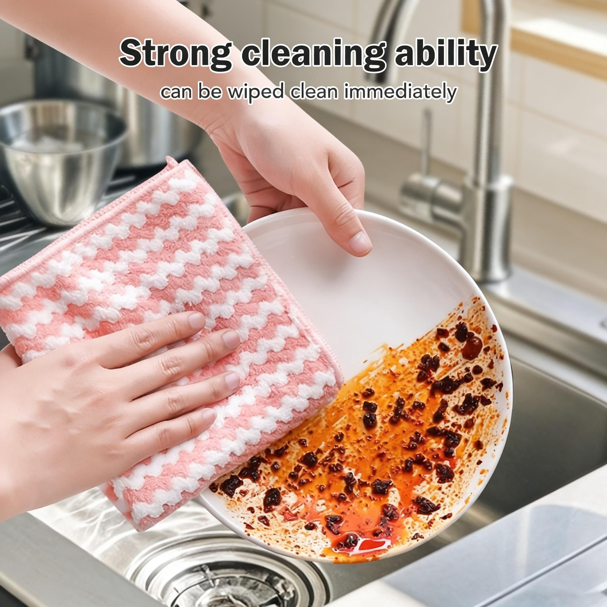 10 Counts Microfiber Cleaning Cloth, Super Soft Absorbent Dish Towels Rags Cloths for Washing Dishes and Kitchen Drying, Random Colors