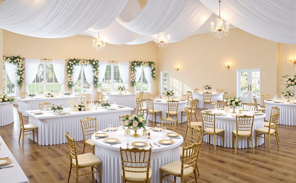 1 Pack Spandex Tablecloth for 4/6/8FT Rectangle Tables – Stretch Fitted Washable Table Cover for Christmas Dinner, Holiday Party & Wedding Decor