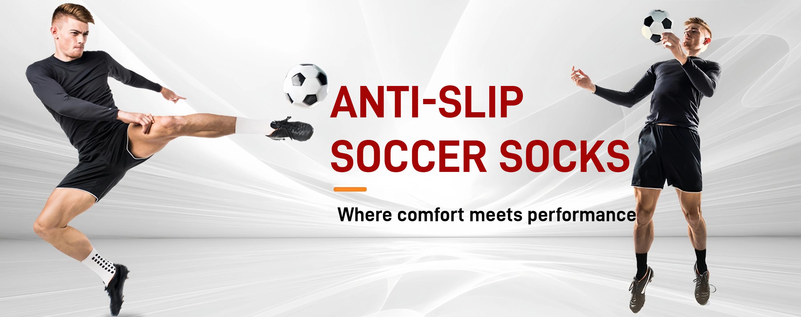 ISUNIE Men’s Soccer Grip Socks, Anti Slip Grip Pads, Mesh Breathable, Athletic Support, Football, Soccer, Basketball, Training