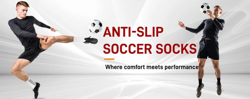 ISUNIE Men's Soccer Socks,Anti Slip Mesh Breathable Non Slip Grip Pads For Men For Athletes for Football Basketball Sports