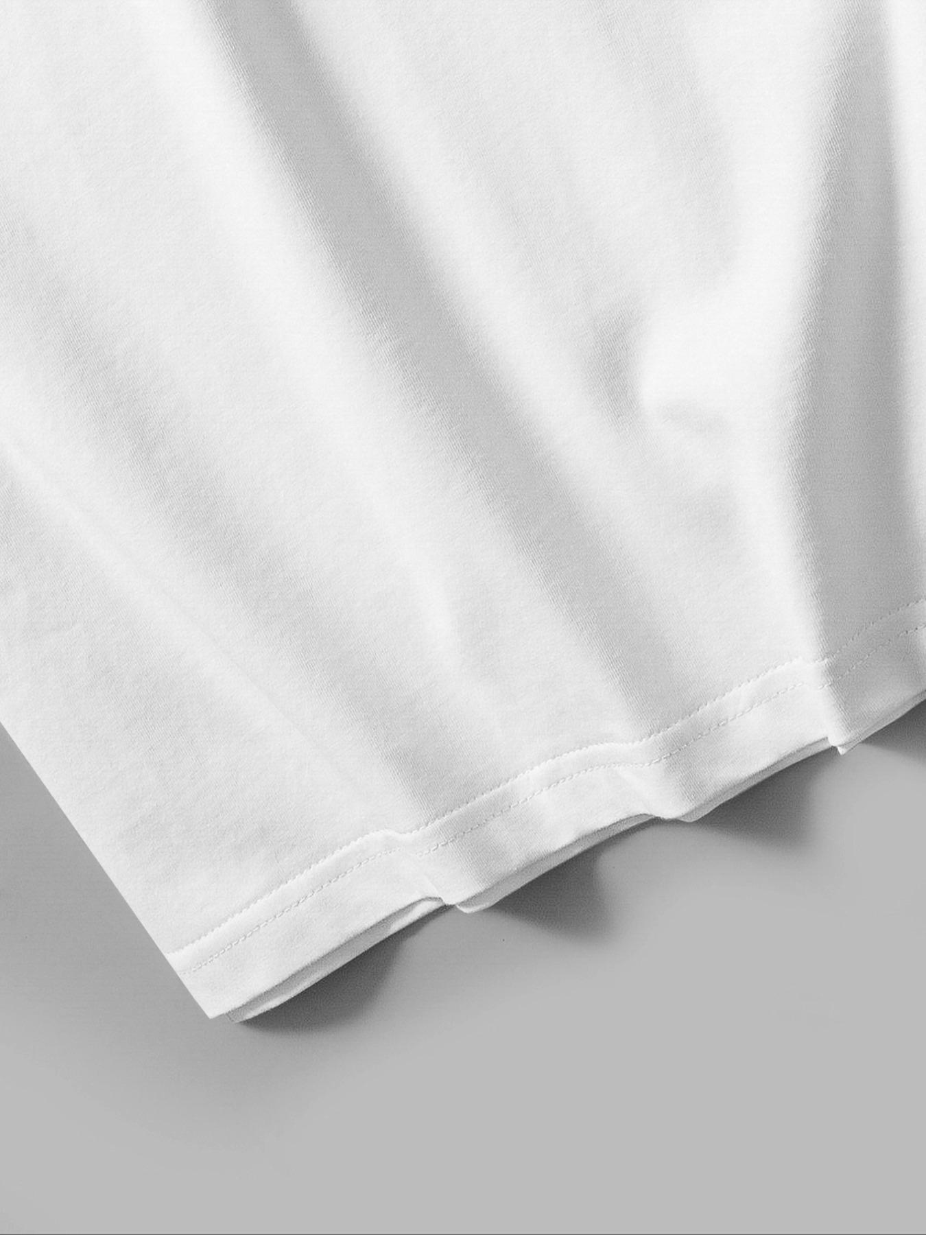 Men's Regular Fit Star & Moon Print Round Neck Tee, Casual Comfy Short Sleeve T-shirt for Daily Wear, Men's Top for All Seasons, Tropical, Casual Style Graphic, Casual Street Fashion