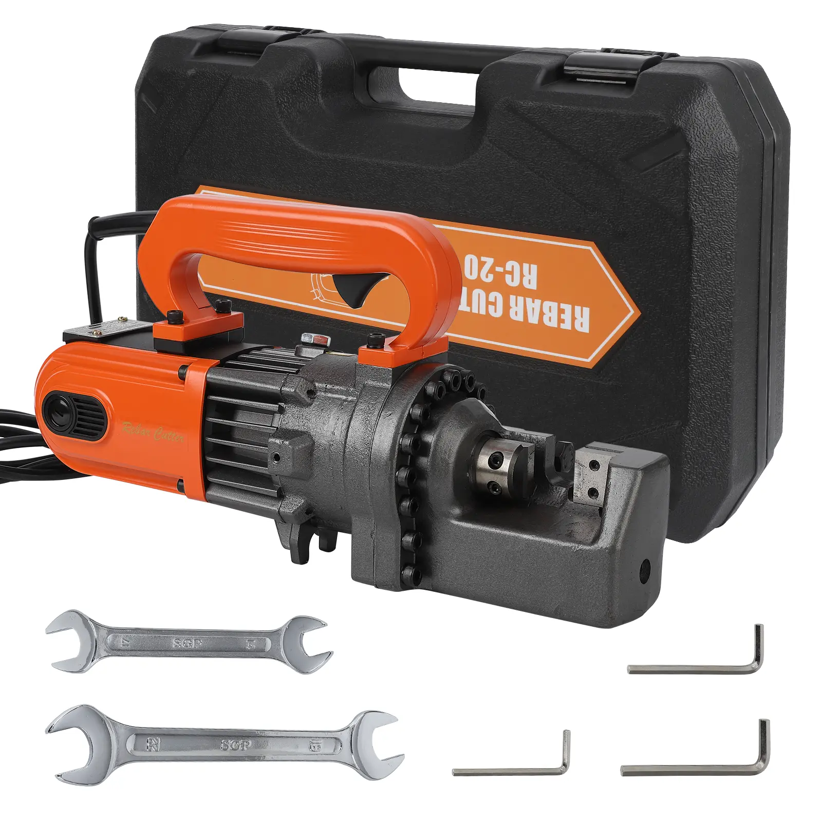 Electric Hydraulic Rebar Cutter, 1250W 110V, Cutting up to 3/4 in #6 4-20 mm Rebar, Steel, with Blades, Cutting Speed 3-3.5S, Concrete Construction Tools Heavy Duty (1250W RC-20)