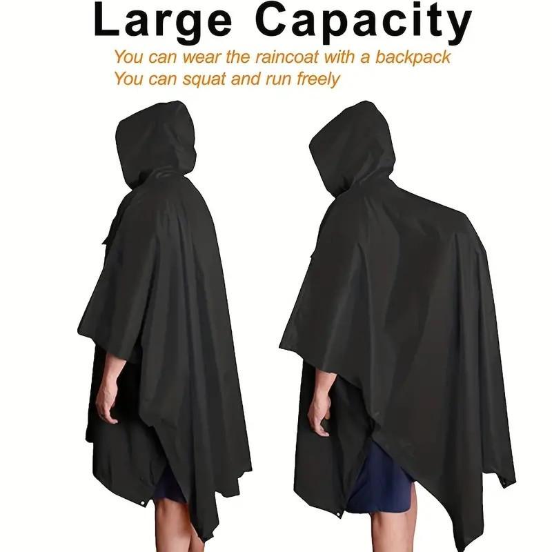 Waterproof Hooded Raincoat - Durable Reusable EVA Material Outerwear, Outdoor Rainproof Weatherproof Rainwear with Handy Pocket, Rain Cover for Outdoor Adventures