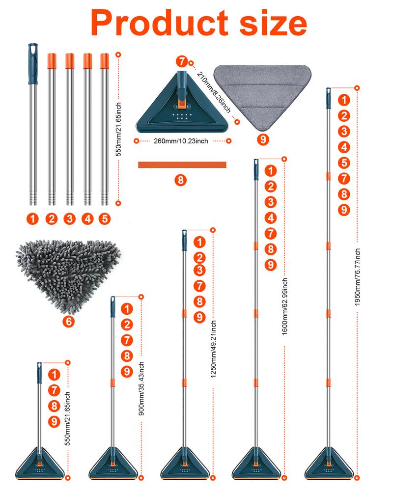 85-inch long handle wall cleaning mop Wall cleaning Window, baseboard, paint, ceiling cleaning mop