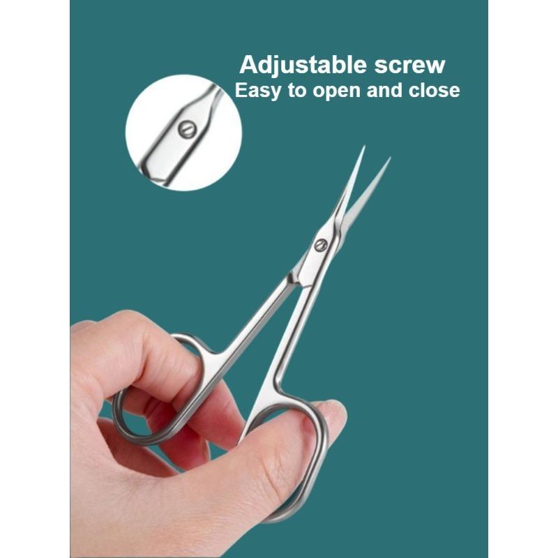 3-Piece Silver Stainless Steel Dead Skin Clipper Set, Paired with Portable Leather Storage Bag, Professional Keratin Trimming, Essential Tool for Nail Care