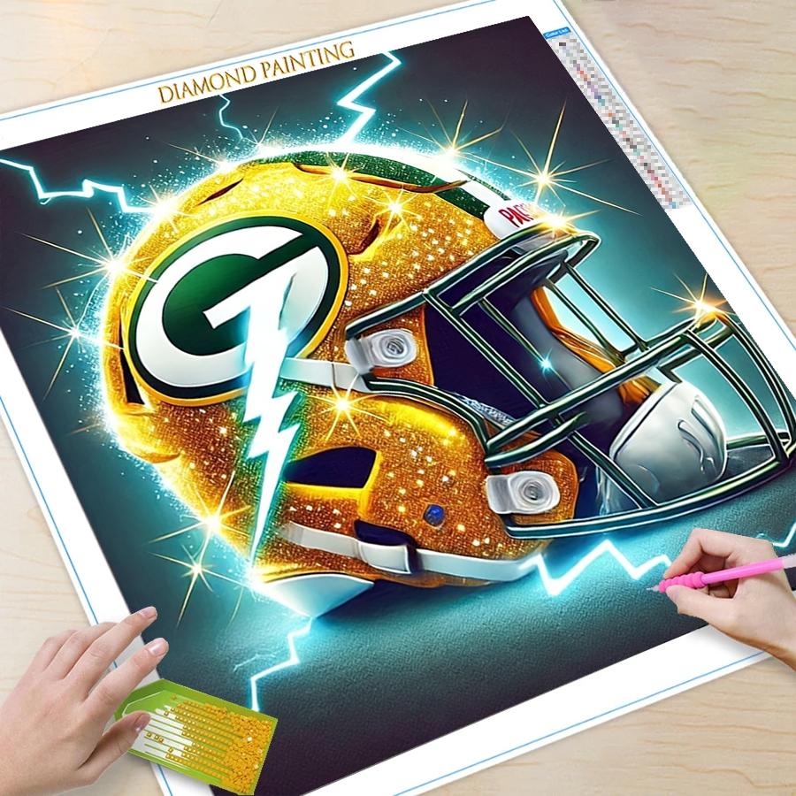 5D DIY Diamond Art Painting Helmet, 1 Set Lightning Helmet Design Diamond Art Painting Kit, DIY Decorative Art Picture for Beginner, Diamond Painting Kits