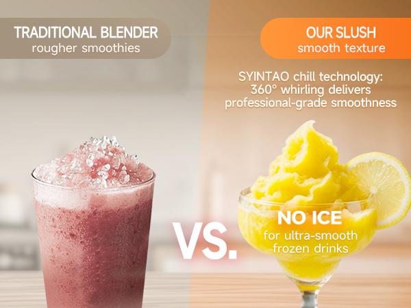 Slushie Machine Cold Beverage Maker (No Ice Cubes Needed)large capacity Ice Crusher & Smoothie Maker – a compact kitchen tool with automatic cleaning function and 6 multi-function presets for one-touch refreshing drinks.
