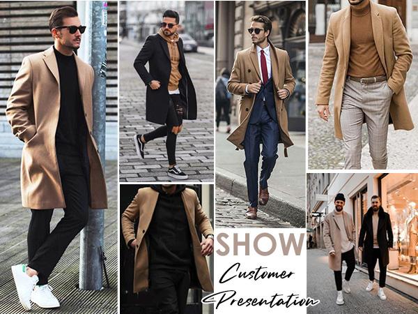 COOFANDY Mens Wool Blend Winter Overcoat - Classic Notched Lapel Single Breasted Design with Pockets