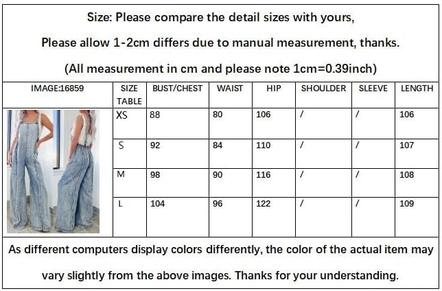 CHARTOU women's loose denim jumpsuit brushed and worn denim workwear adjustable shoulder straps wide leg jumpsuit