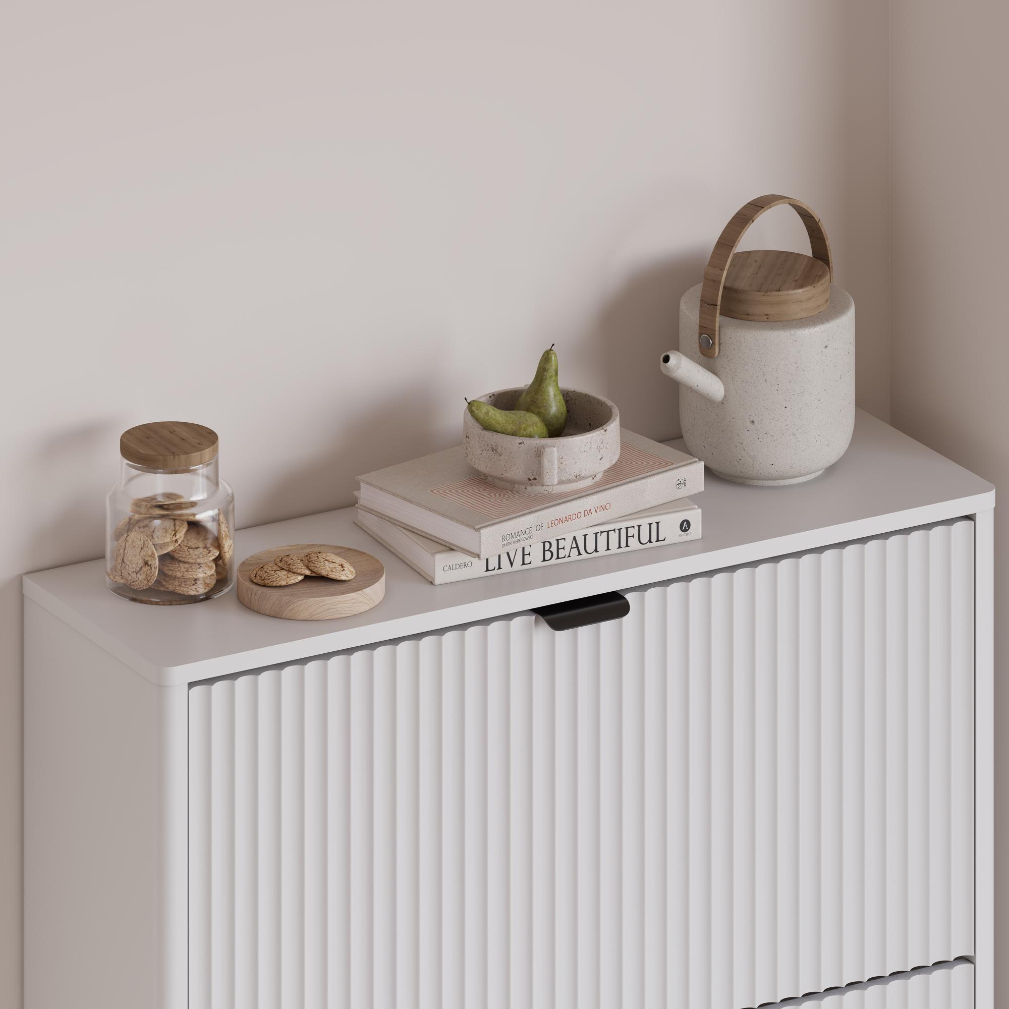 Natural Finish Shoe Cabinet Storage for Entryway with 3 Flip Drawers, Black Fluted Shoe Cabinet with Adjustable Shelves, Wooden Hidden Shoe Rack Freestanding Narrow Slim Shoes Storage for Hallway, Entrance Natural Finish Shoe Cabinet Storage for Entryway with 3 Flip Drawers, Black Fluted Shoe Cabinet with Adjustable Shelves, Wooden Hidden Shoe Rack Freestanding Narrow Slim Shoes Storage for Hallway, Entrance