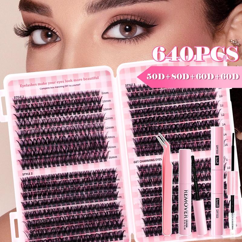 High Capacity False Eyelash Extensions Kit, D Curl Fluffy Design, Multiple Sizes Available, Ideal for Daily Use & Special Occasions, Eyelash Extensions Set