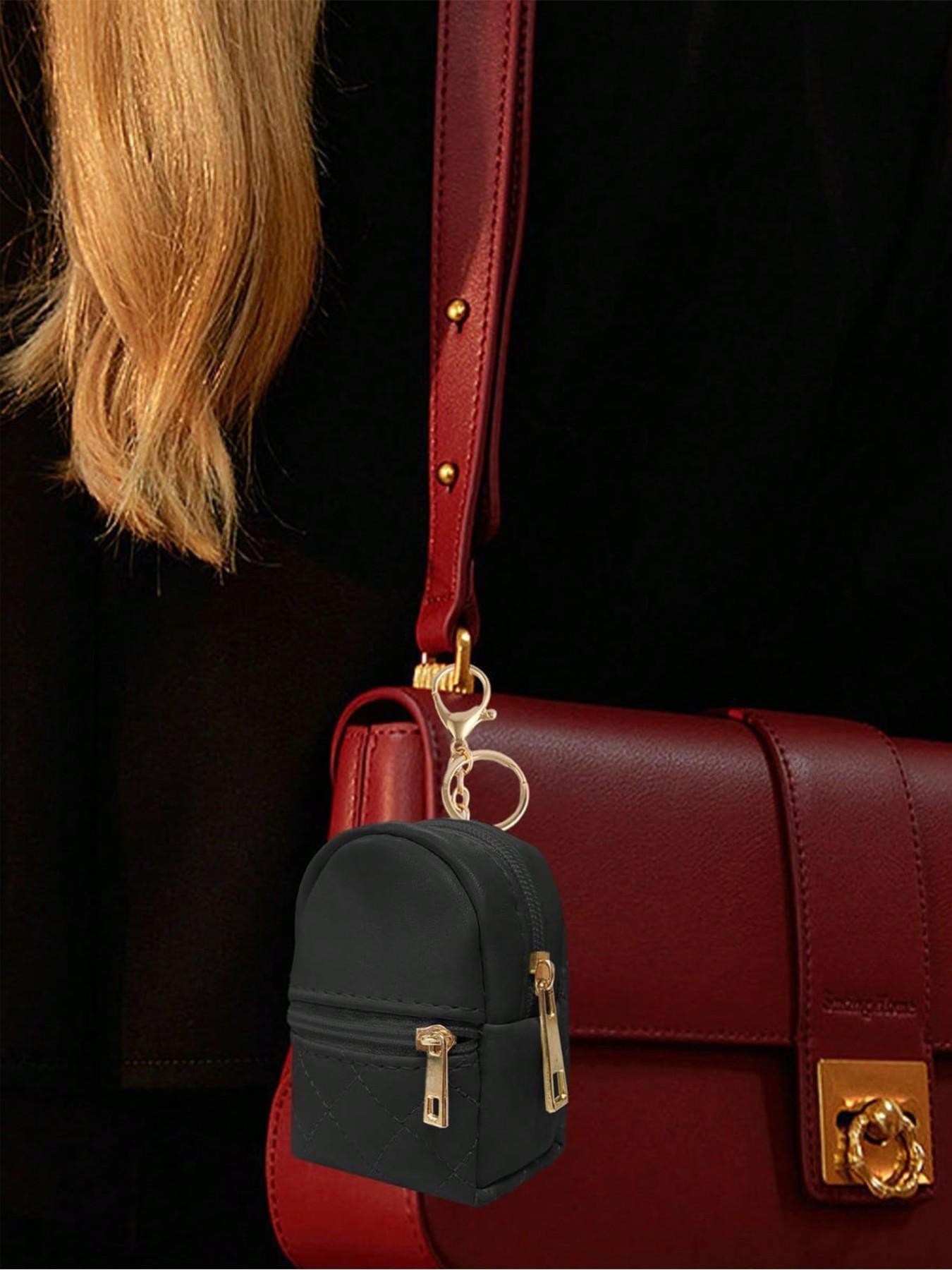 Mini Wallet Keychain, Portable Earphone Bag, Creative Multifunctional Accessory, Candy Color Zipper Coin Purse, Small PU Makeup Bag, Wallet And Charm