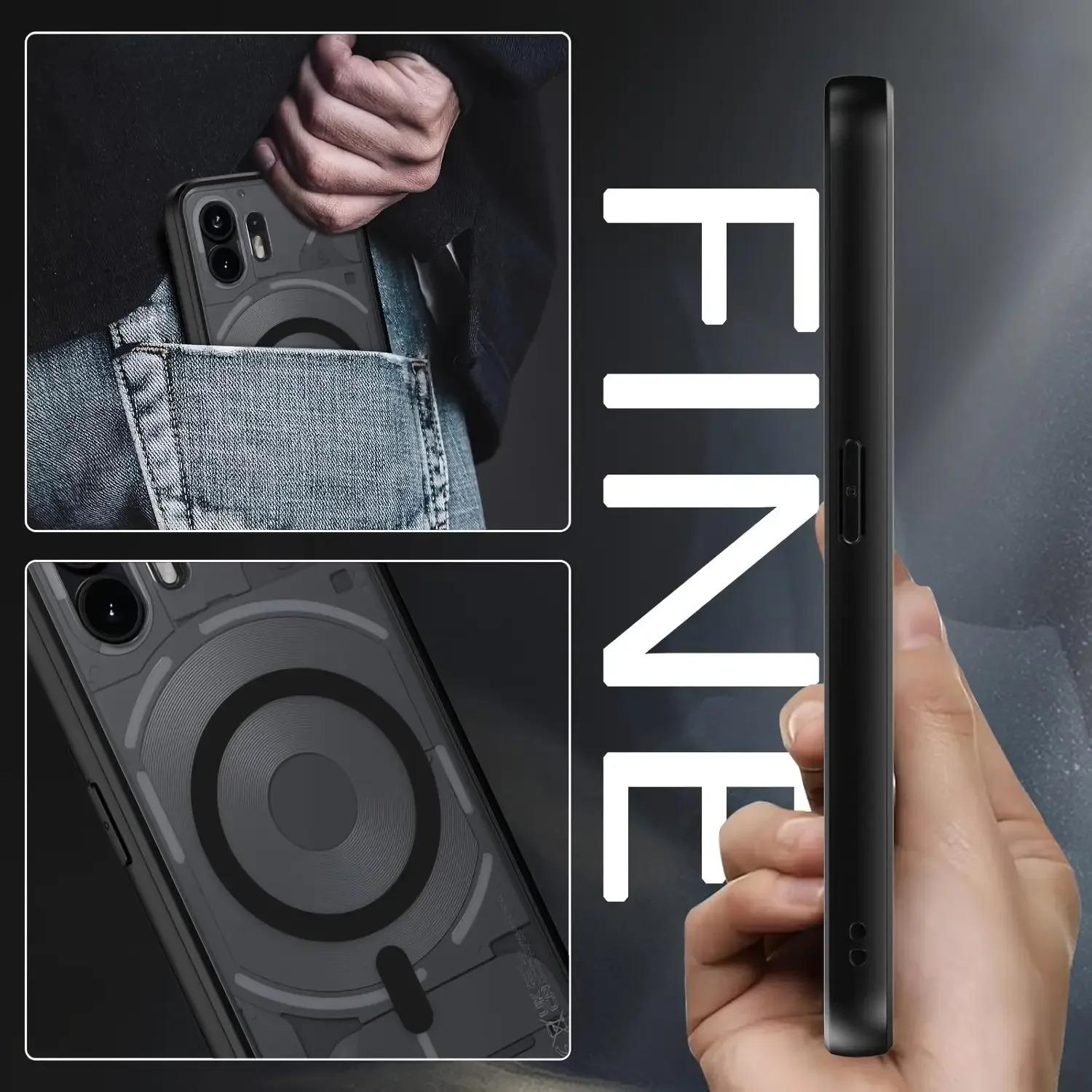 For Nothing Phone 2  Durable Protective Case Adopt TPU Made Of Hard Plastic With Magnetic Wireless Charging Function