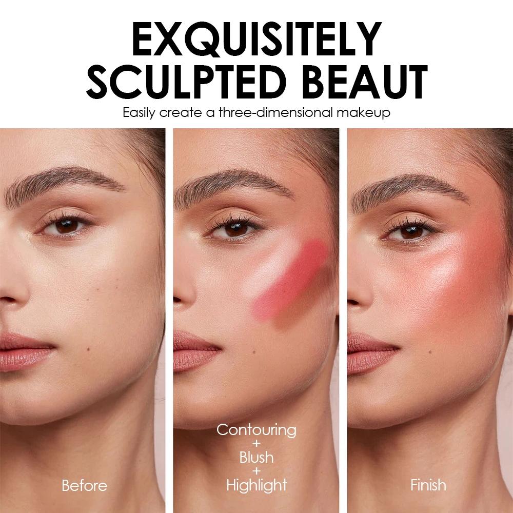 Julystar Multi-Functional Makeup Stick, Highlighter, Contour, Blush, Eyeshadow, Natural Blend, Moisturizing, Portable, Multiple Colors Available