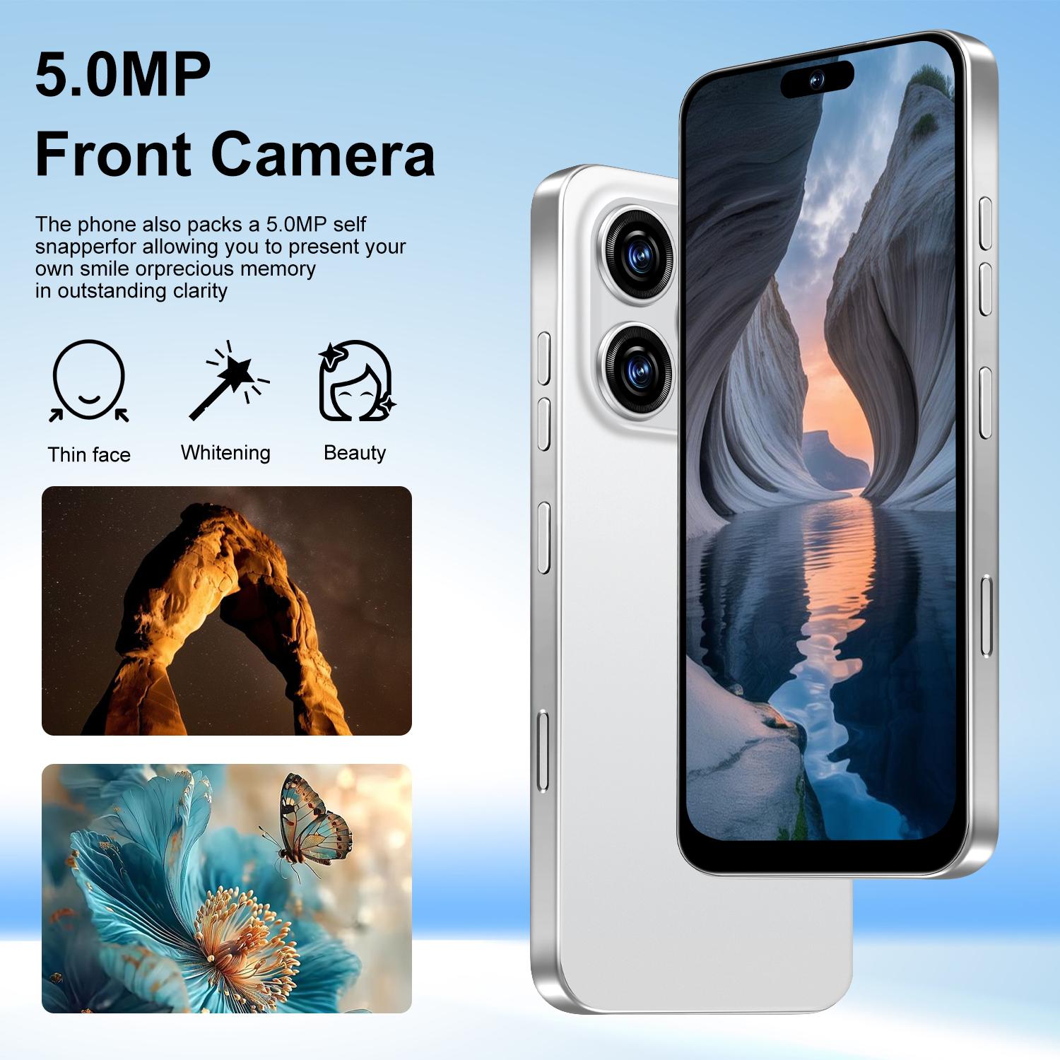 Astarry 16 Pro Max Smart Touchscreen Phone, Android Mobile Smartphone, 4GB+64GB ROM, Android 10.0, 6.93-inch Screen, 4100mAh Battery, Octa-Core Processor, Fingerprint Unlock, Face Unlock, Dual SIM & Dual Standby, Ultra-Clear Display Quality