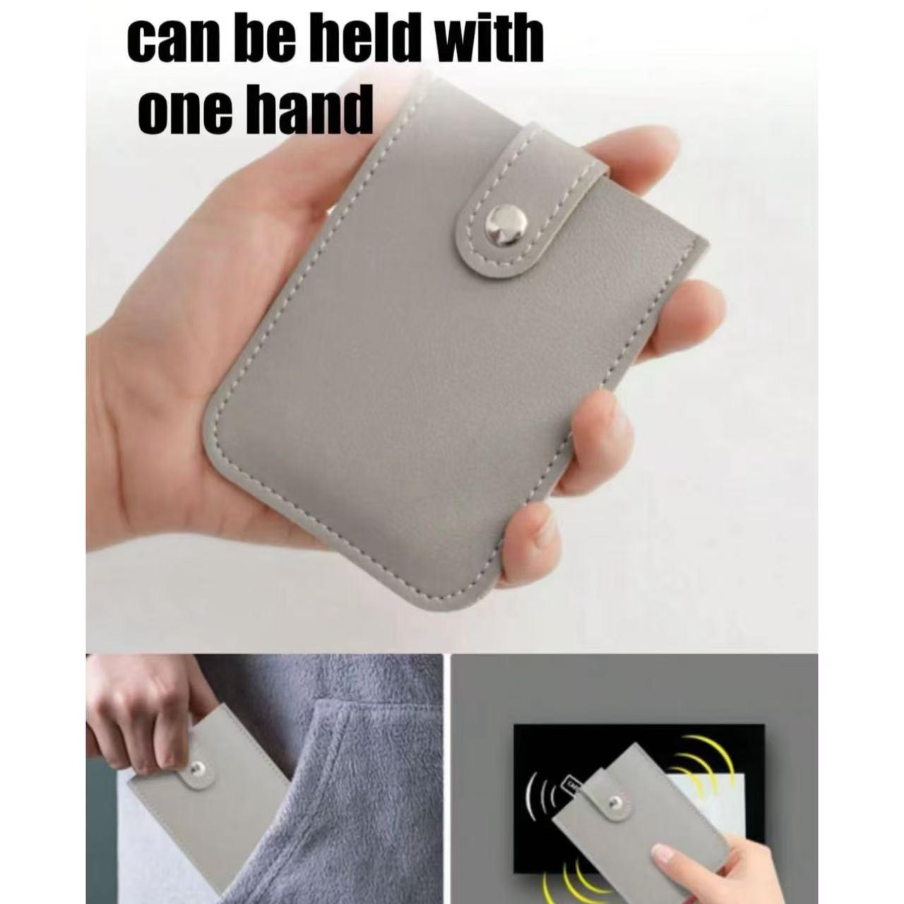 2pcs Women's 5 Card Slots Leather Credit Card Holder, Business Card Case, Ultra-Thin Button Closure Pocket Wallet, Travel-Friendly Stackable Design