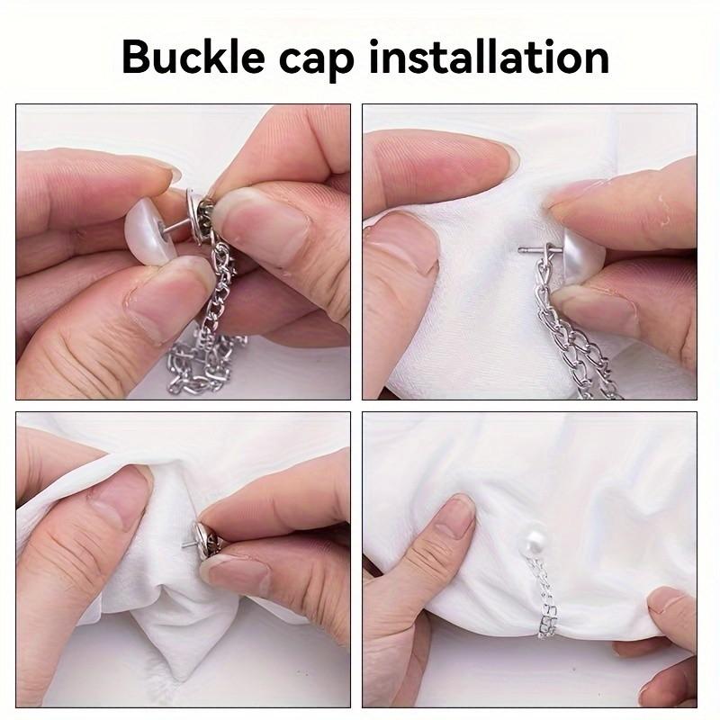 Adjustable Cuff Clips Set of 6, No Sewing Required, Detachable Durable Fabric Fasteners, Ideal for Shirts & Jeans, Stylish Clothing Accessories