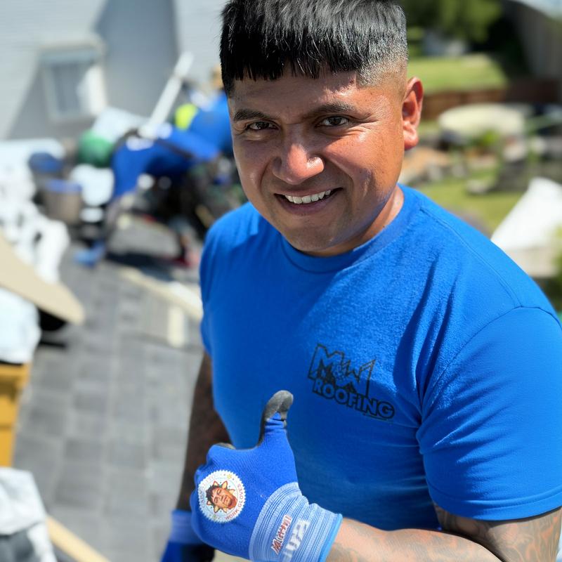 KAYGO x PV Roofer Safety Work Gloves - Blue Seamless Nylon MicroFoam Nitrile Grip for Roofing Construction General Use CE Certified EN388 4131