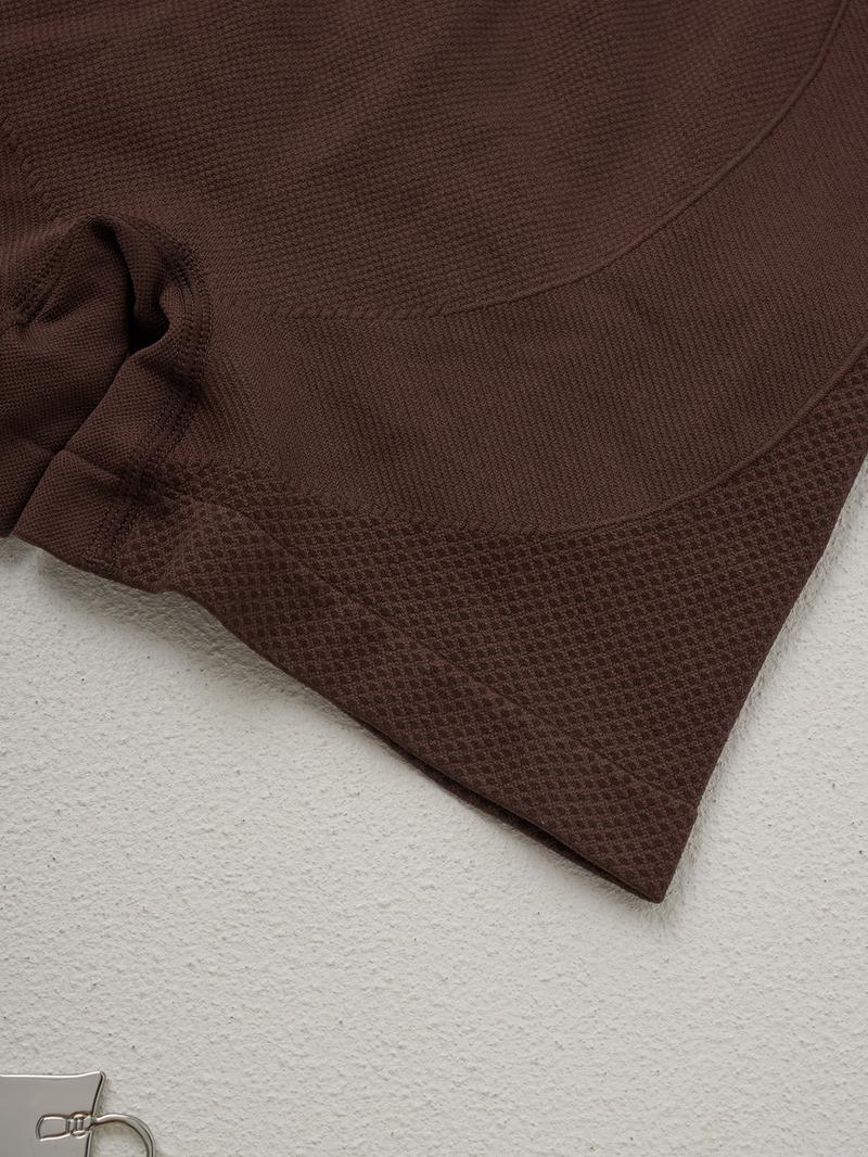 Women's Solid  Seamless Gym Shorts, Comfy Breathable Skinny Shorts for Gym Workout Running, Ladies Sportswear for Summer, High Stretch Bottoms