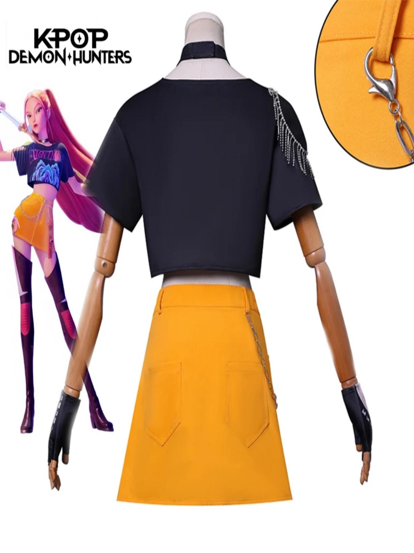 Anime KPop Demon Hunters Mira Cosplay Costume Wig Huntrix suit Halloween Party for Women Girls Carnival