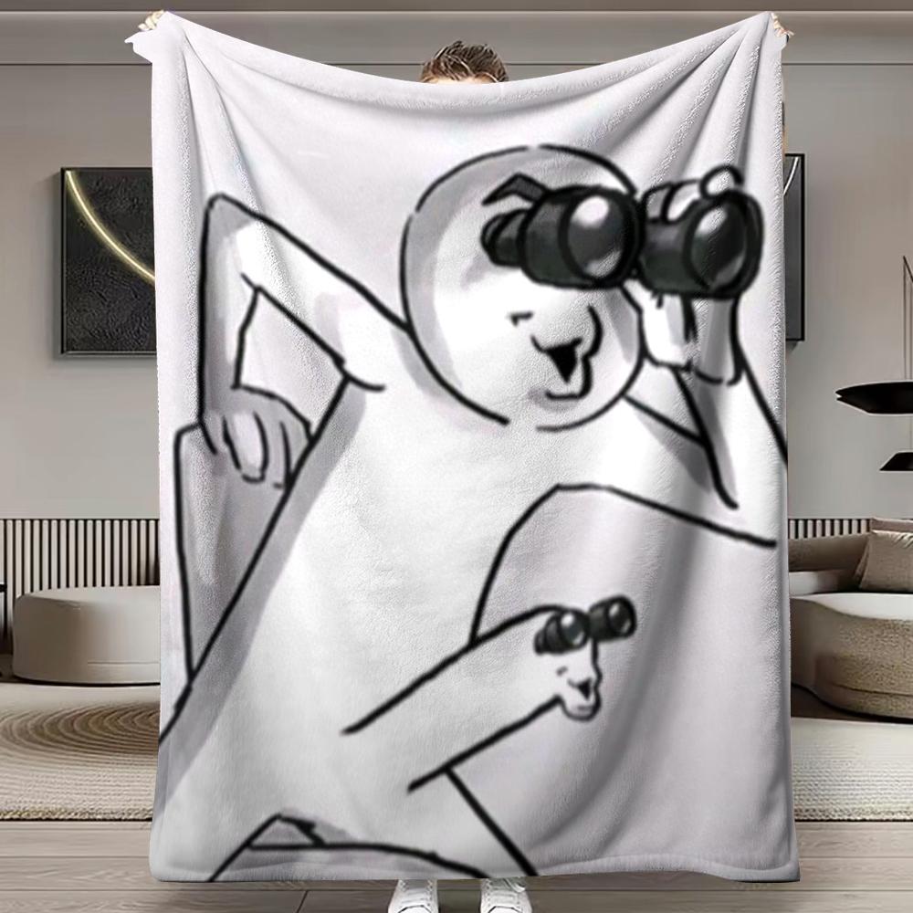 Funny Pattern Print Blanket, Flannel Series Bedding, Dormitory Blanket, Nap Blanket, Car Blanket, Office Blanket, Air Conditioning Blanket